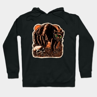 Halloween Cat In Graveyard Hoodie